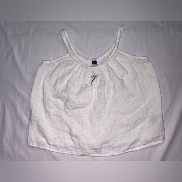 Old Navy NWT Size XS White 100% Cotton Coquette Braided Strap Crop Top - Picture 2 of 8